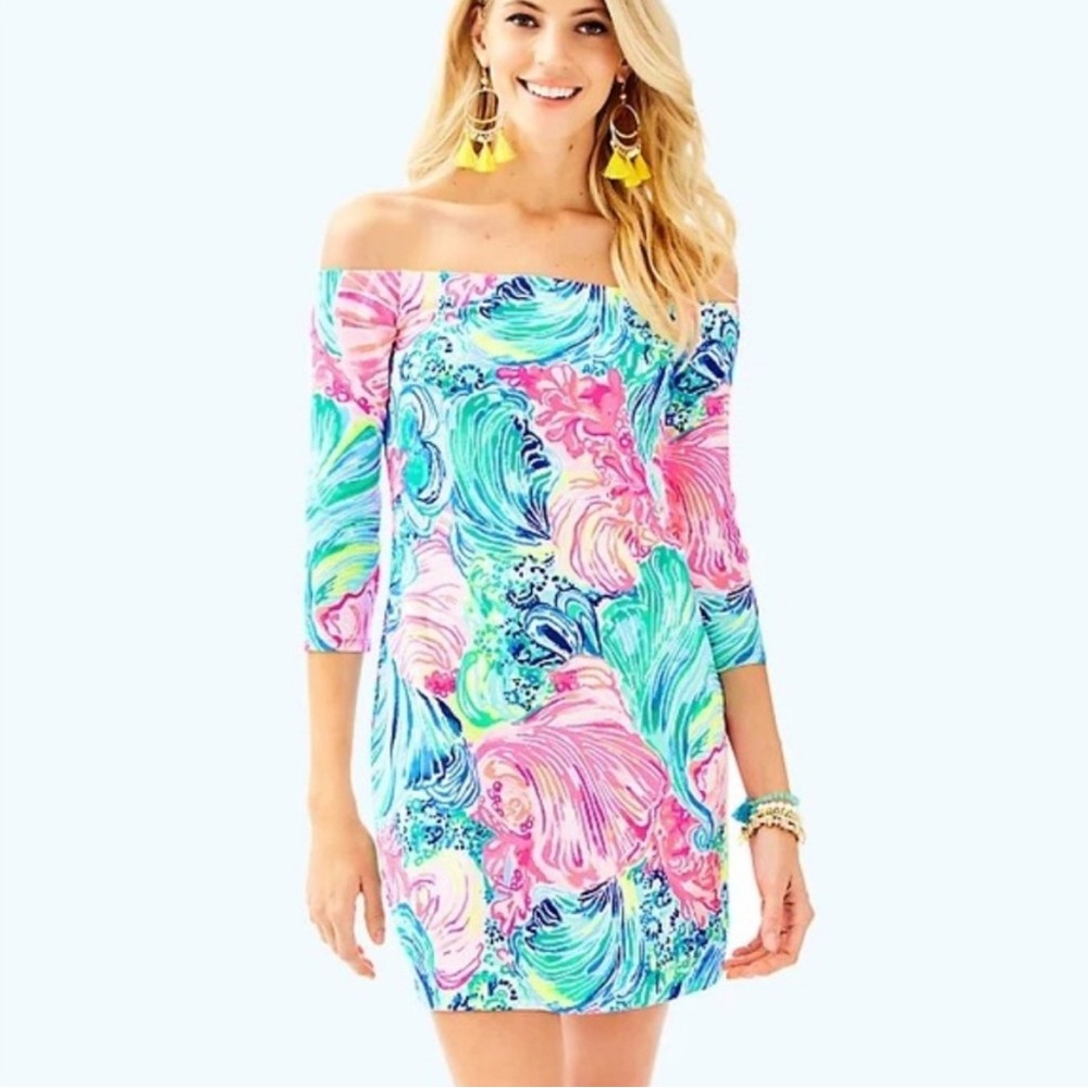 Lilly Pulitzer Laurana Off the Shoulder Dress in Beach Please women’s small